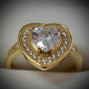 Gold Plated Sterling Silver & CZ SZ 7